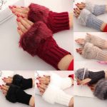 Korean Style Wool Hand Gloves Knit Fingerless