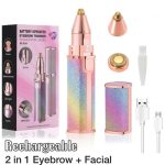 Facial Beauty 2 In 1 Rechargeable Electric Eyebrow Trimmer Body Facial Hair Removal