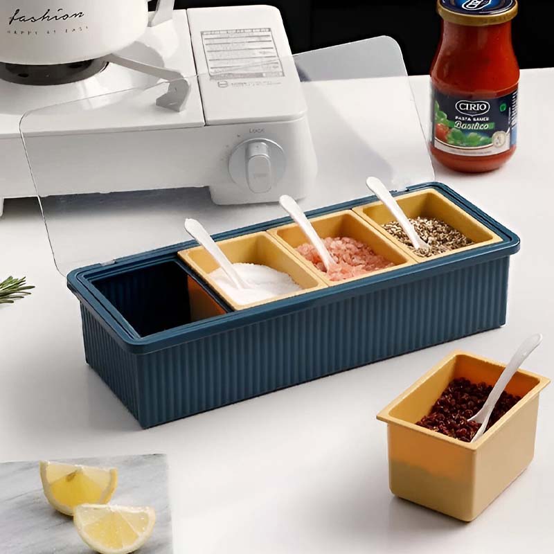 4 in 1 Transparent Spoon With Spice Jar Box